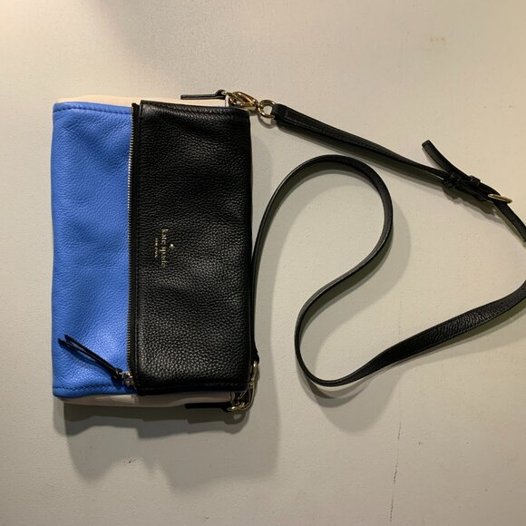 Kate Spade Black, Blue & White color-blocked folder over Crossbody - Picture 10 of 10